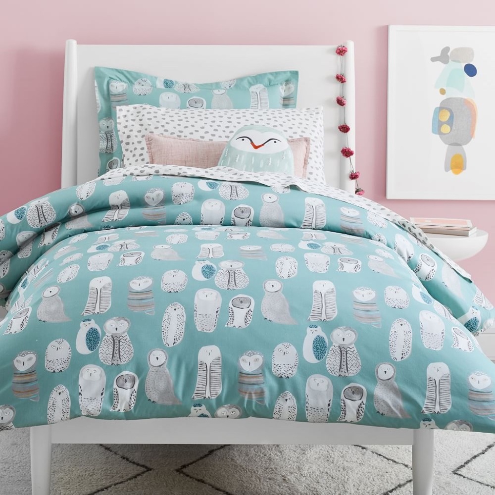West Elm Queen Duvet Cover Organic Owls